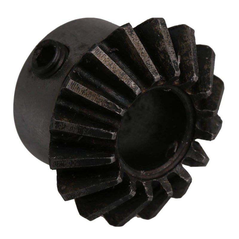 CNBTR 45# Steel 16 Teeth 1.5 Module Silver Black Bevel Gear Wheel 10mm Hole Dia D25.5 x H18mm - Image 2
